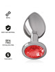 intense - aluminum metal anal plug with red crystal size s