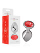 intense - aluminum metal anal plug with red crystal size s D-234368