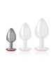 intense - plug anal metal aluminio con cristal rojo talla s