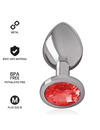 intense - metal anal plug with red crystal size m D-234369