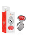 intense - metal anal plug with red crystal size m D-234369