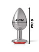 intense - plug anal metal aluminio con cristal rojo talla l