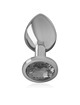 intense - aluminum metal anal plug with black crystal size s D-234371