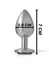 intense - aluminum metal anal plug with black crystal size s D-234371