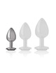 intense - plug anal metal aluminio con cristal negro talla s
