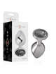 intense - plug anal metal aluminio con cristal negro talla m