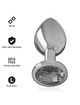 intense - plug anal metal aluminio con cristal negro talla l