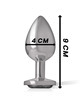 intense - aluminum metal anal plug with black glass size l D-234373