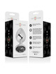 intense - plug anal metal aluminio con cristal negro talla l