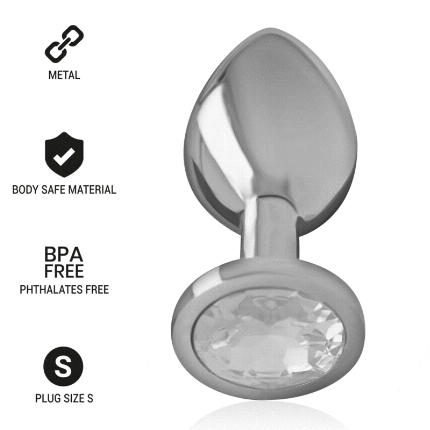 Plug Anal com Jóia de Metal Intense 7 cms Transparente,D-234374