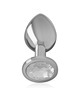 intense - aluminum metal anal plug with silver crystal size s D-234374