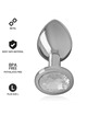 intense - plug anal metal aluminio con cristal plata talla l
