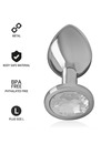 intense - aluminum metal anal plug with silver crystal size l D-234376