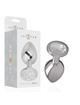 intense - plug anal metal aluminio con cristal plata talla l