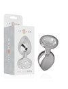 intense - aluminum metal anal plug with silver crystal size l D-234376