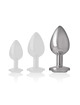 intense - plug anal metal aluminio con cristal plata talla l