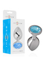 intense - aluminum metal anal plug with blue crystal size s D-234377