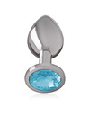 intense - aluminum metal anal plug with blue crystal size s D-234377