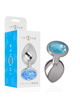 intense - aluminum metal anal plug with blue glass size m D-234378