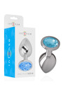 intense - aluminum metal anal plug with blue glass size m D-234378