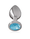 intense - aluminum metal anal plug with blue glass size m D-234378