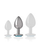 intense - plug anal metal aluminio con cristal azul talla m