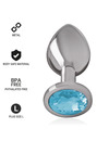 intense - aluminum metal anal plug with blue crystal size l D-234379