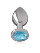 intense - plug anal metal aluminio con cristal azul talla l