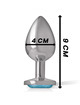 intense - plug anal metal aluminio con cristal azul talla l