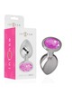 intense - aluminum metal anal plug with pink crystal size s D-234380