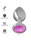 intense - aluminum metal anal plug with pink crystal size m D-234381