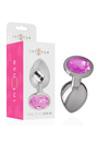 intense - aluminum metal anal plug with pink crystal size m D-234381