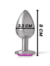intense - aluminum metal anal plug with pink crystal size m D-234381