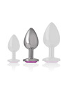 intense - aluminum metal anal plug with pink crystal size m D-234381