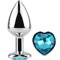 secretplay - metal butt plug blue heart small size 7 cm
