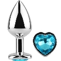 Plug Anal com Jóia Coração Metal Secretplay 7 cm Azul
