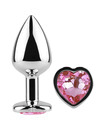 secretplay - metal butt plug fuchsia heart small size 7 cm D-234742