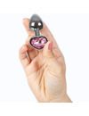 secretplay - metal butt plug fuchsia heart small size 7 cm D-234742