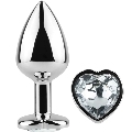 secretplay - metal butt plug clear crystal heart small size 7 cm