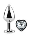 secretplay - metal butt plug clear crystal heart small size 7 cm D-234743