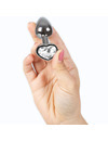 secretplay - metal butt plug clear crystal heart small size 7 cm D-234743