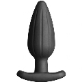 electrastim - silicone black rocker butt plug large