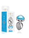 intense - aluminum metal anal plug blue heart size s D-235738