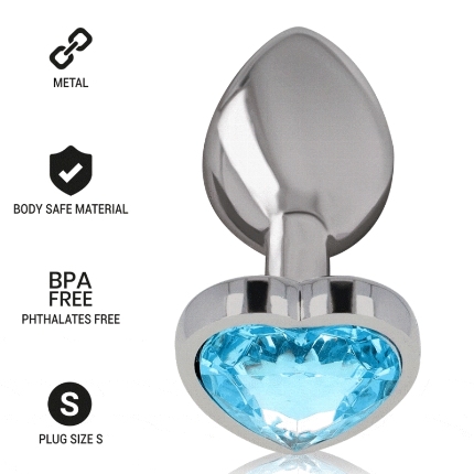 intense - aluminum metal anal plug blue heart size s D-235738