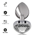 intense - plug anal metal aluminio corazÓn blanco talla s