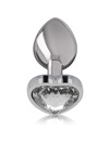 intense - aluminum metal anal plug white heart size m D-235742