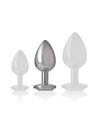 intense - aluminum metal anal plug white heart size m D-235742