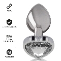 intense - aluminum metal anal plug white heart size m