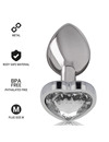 intense - aluminum metal anal plug white heart size m D-235742