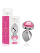 intense - plug anal metal aluminio corazÓn rosa talla l